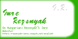 imre rezsnyak business card